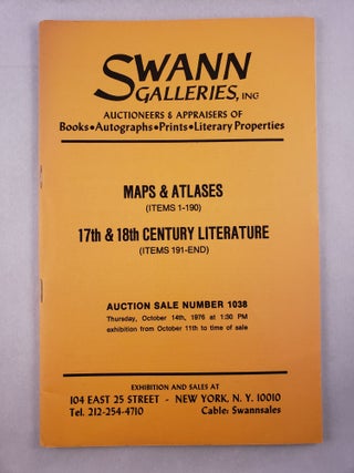 Item #45478 Maps & Atlases, 17th & 18th century Literature Auction Sale Number 1038, Thursday,...
