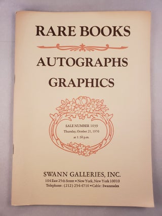 Item #45479 Autographs Graphics Sale Number 1039, Thursday, October 21, 1976. Swann Galleries