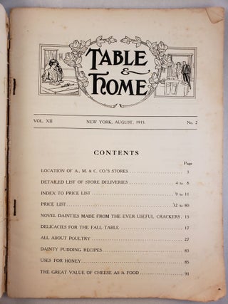 Table and Home New York, August, 1915 Vol. XII, No. 2