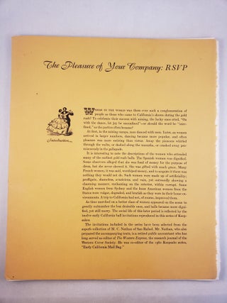 Item #45569 The Pleasure of Your Company: RSVP, No. 1-12, 1968 Keepsake Series. M. C. Nathan