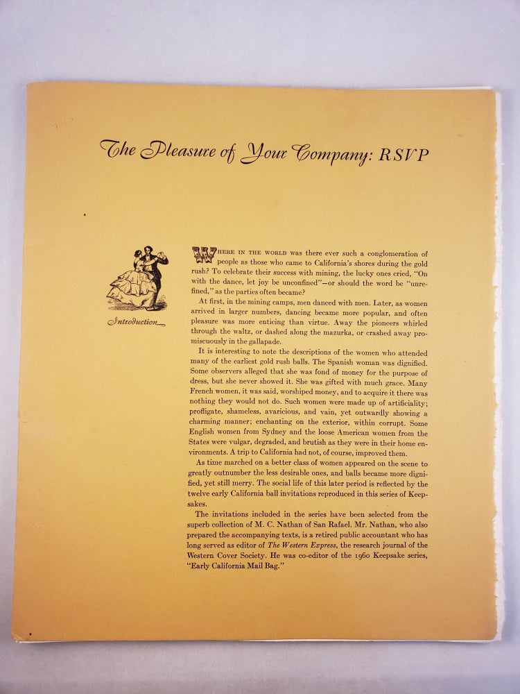 Item #45569 The Pleasure of Your Company: RSVP, No. 1-12, 1968 Keepsake Series. M. C. Nathan.