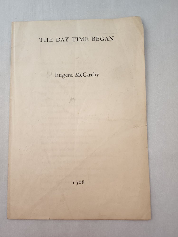 Item #45734 The Day Time Began. Eugene McCarthy.