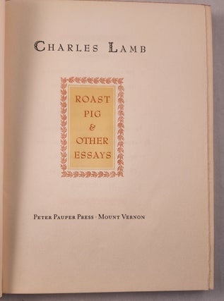 Roast Pig & Other Essays