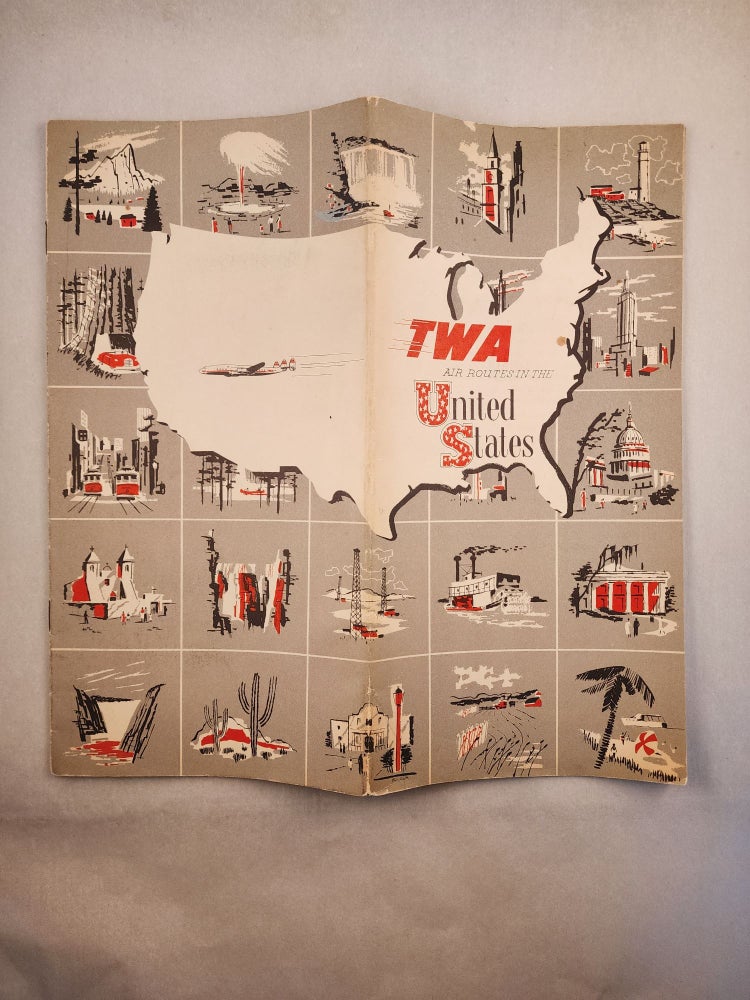 Item #46431 TWA Air Routes in the United States. Trans World Airlines.