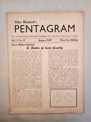 Item #46440 Peter Warlock's Pentagram. Volume 3 No. 11 August 1949. Peter Warlock