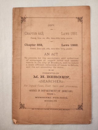 Item #46502 An act To provide for the settlement and collection of arrearages of unpaid taxes and...