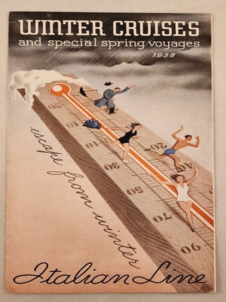 Item #46530 Italian Line: Winter Cruises and Special Spring Voyages 1938. Paolo cover art by...