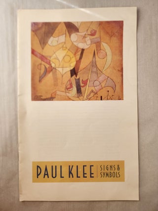 Item #46830 Paul Klee Signs & Symbols. Paul Klee, John R. Lane director, Janet C. Bishop...
