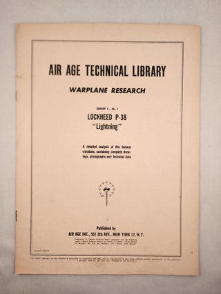Item #47713 Air Age Technical Library Warplane Research Group 1 No. 1 Leckheed P-38...