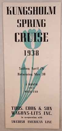 Item #47980 Kungsholm Spring Cruise 1938 Sailing April 26 Returning May 30, A Month and a Week-end