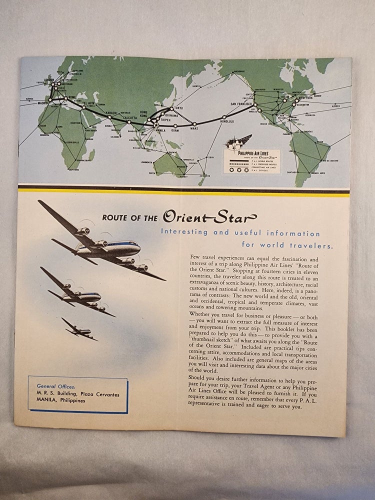 Item #48136 Route of the Orient Star: Philippine Air Lines. Philippine Air Lines.