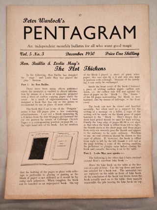 Item #48172 Peter Warlock's Pentagram. Volume 5 No. 3 December 1950. Peter Warlock