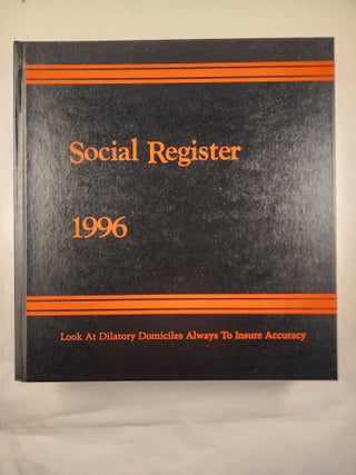 Item #48282 Social Register 1996, Vol. CX, November, 1995. Social Register Association