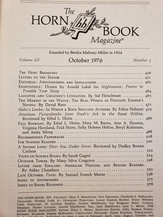 Horn Book Magazine. October, 1976